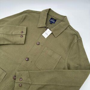 J. Crew Men's Twill Chore Barn Long Sleeve Shacket Jacket, Size‎ Large, Olive